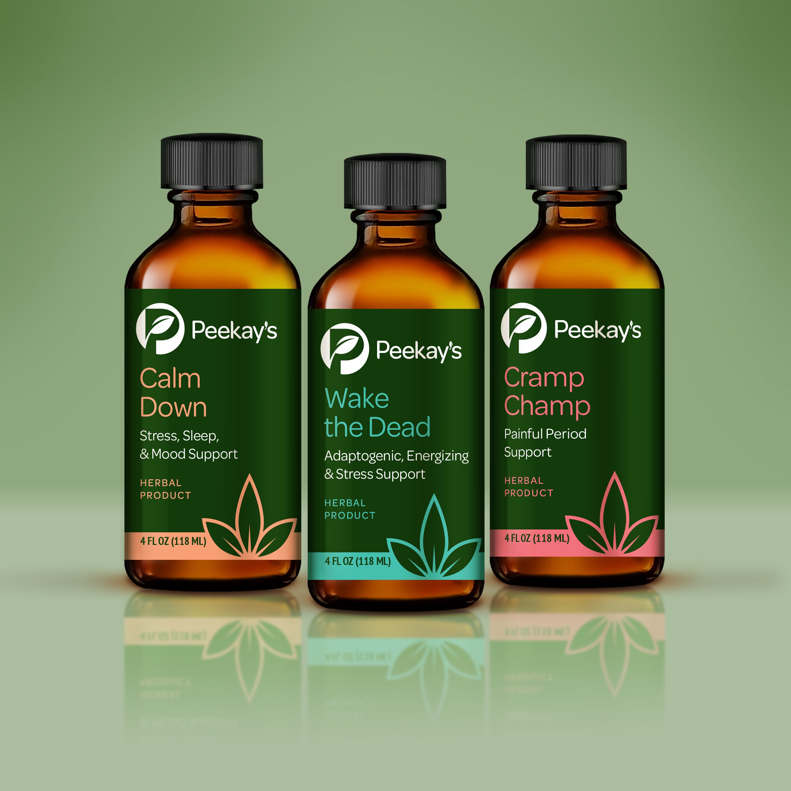 Peekay's Herbs Best Sellers: Calm Down, Wake the Dead and Cramp Champ